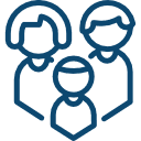 Illustration of two parents with a child